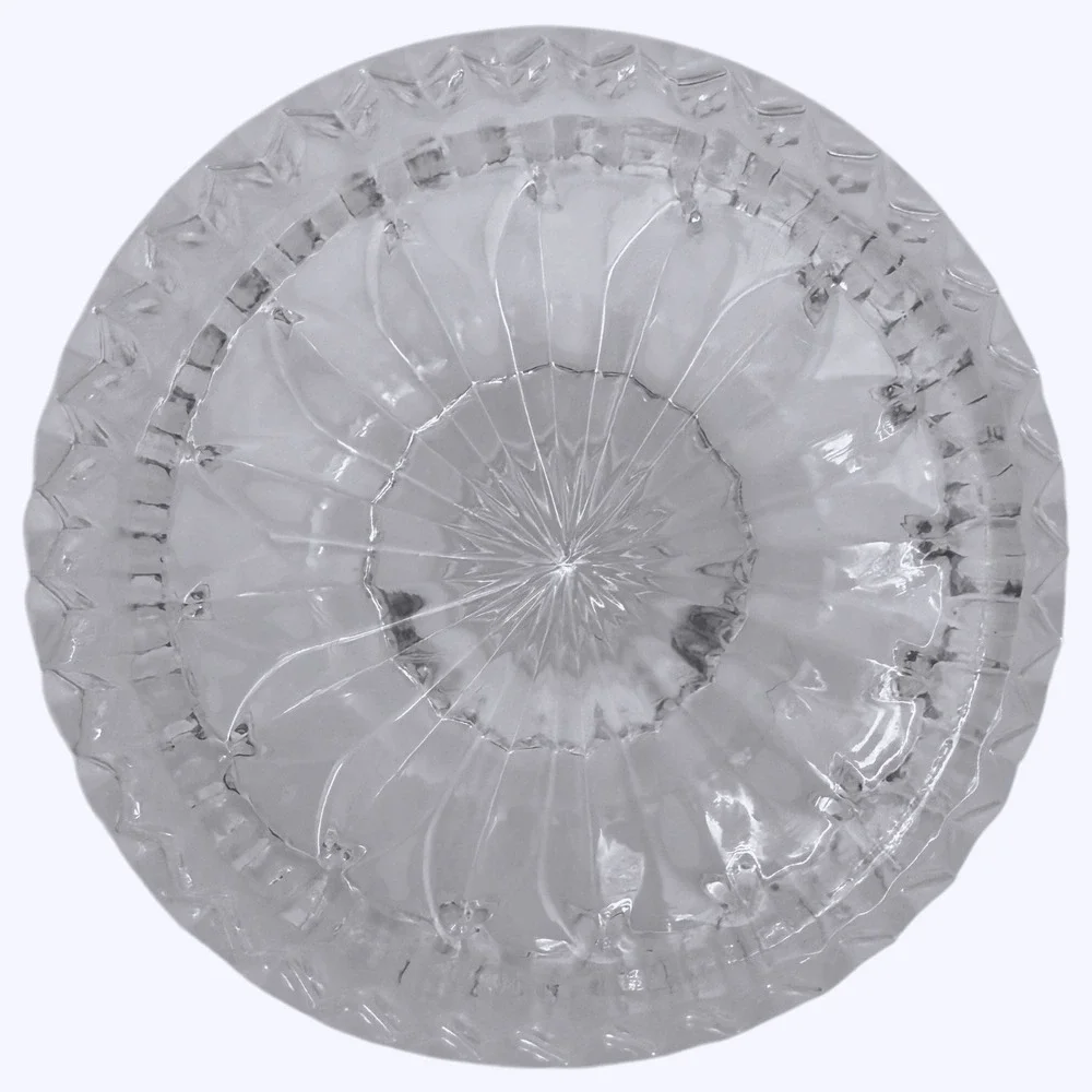 Ring Holder Crystal Clear Vintage Cut Glass Starburst Design Round